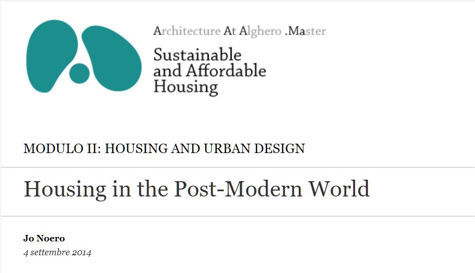 Housing in the Post-Modern World