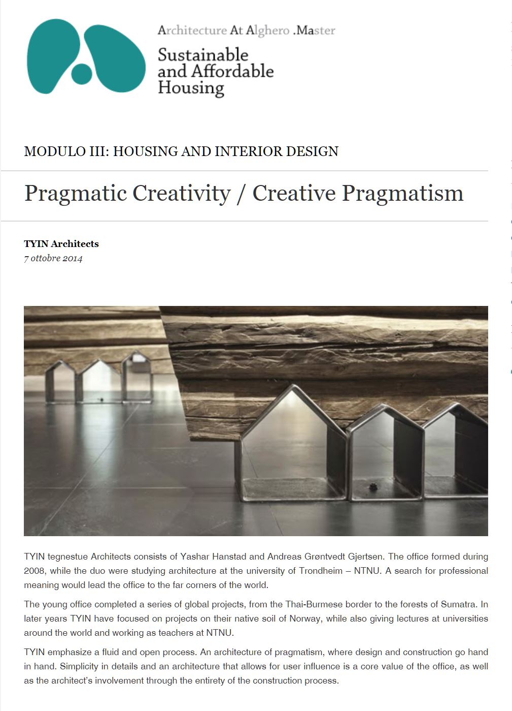 Pragmatic Creativity / Creative Pragmatism
