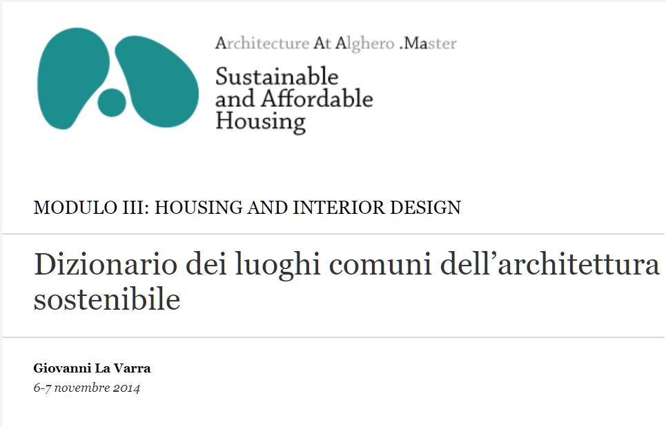 Dizionario dei luoghi comuni dell’architettura sostenibile