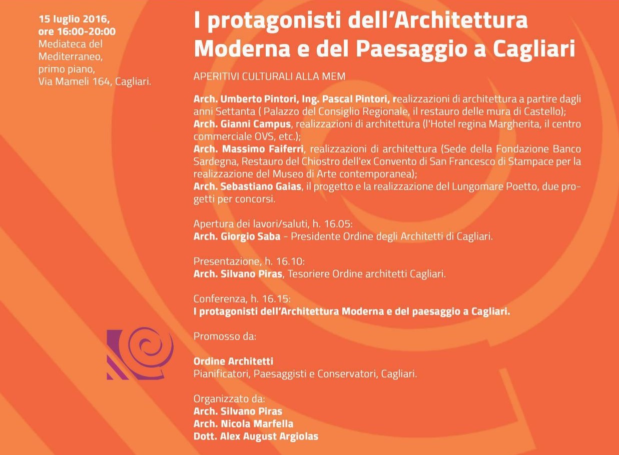 I protagonisti dell’Architettura Moderna e del Paesaggio a Cagliari