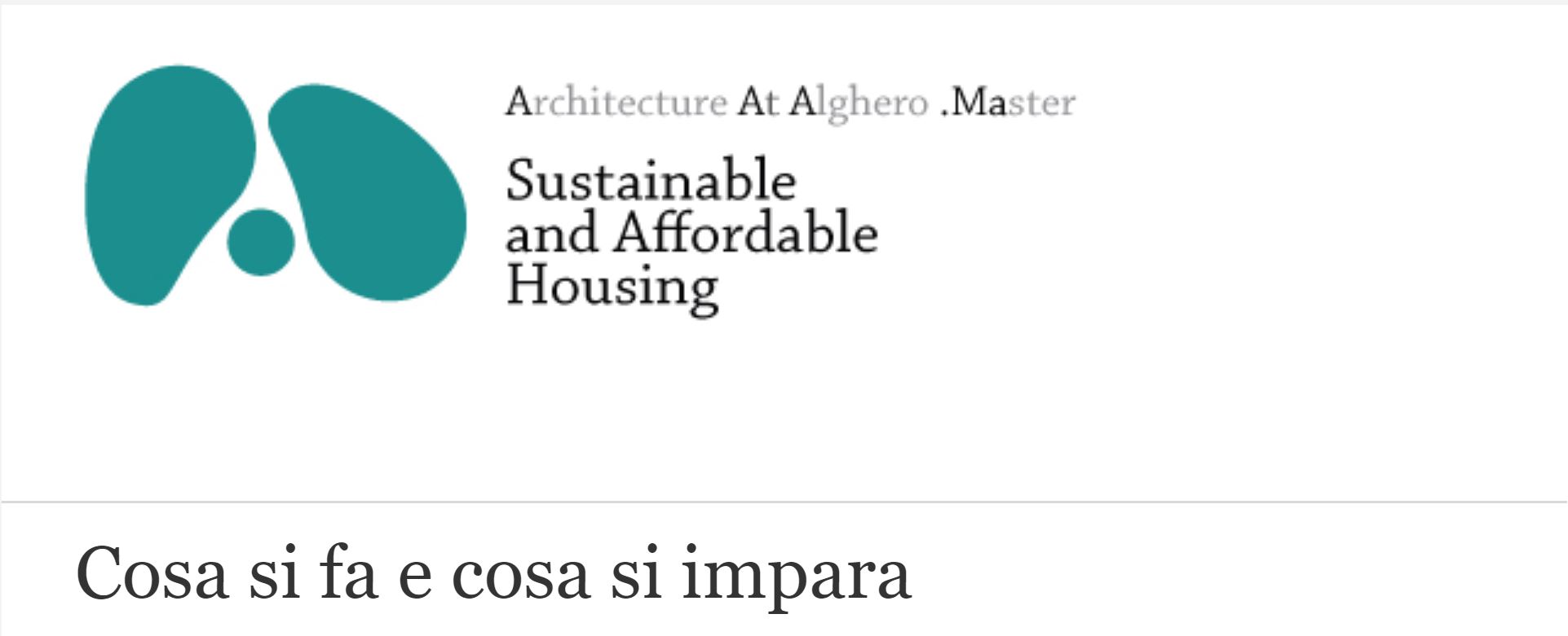 Master universitario in Sustainable and affordable housing