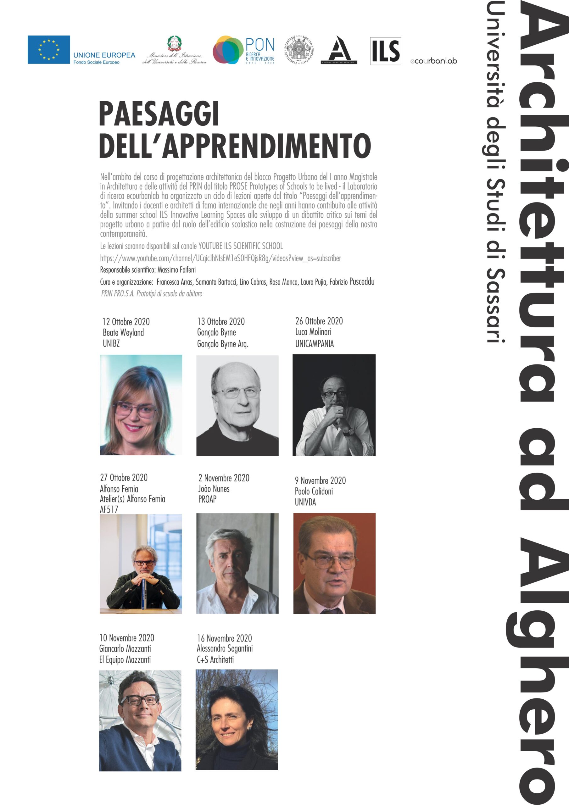 ciclo di lezioni aperte dal titolo: PAESAGGI DELL’APPRENDIMENTO